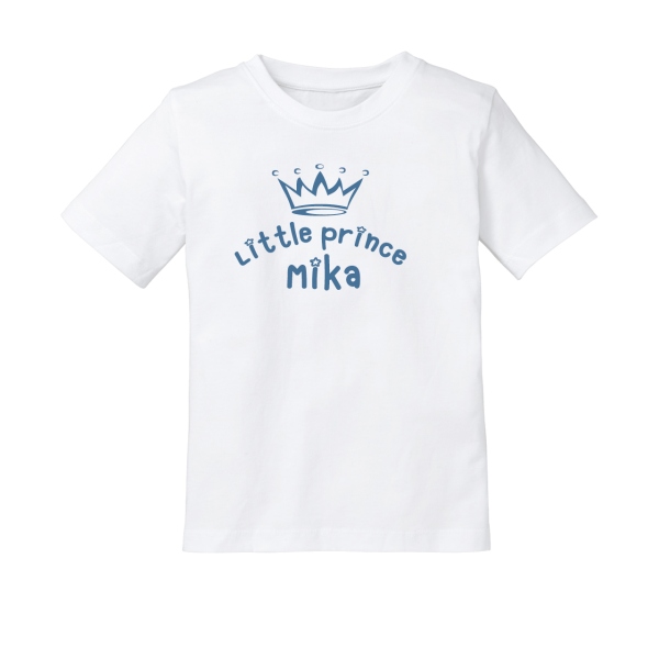 Kinder T-Shirt mit Namen bedruckt Little Prince / Kleiner Prinz (Junge) by Schnullireich