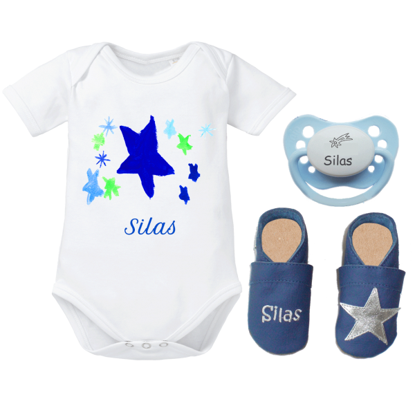 Baby Stern Geschenkset zur Taufe oder Geburt für Jungen